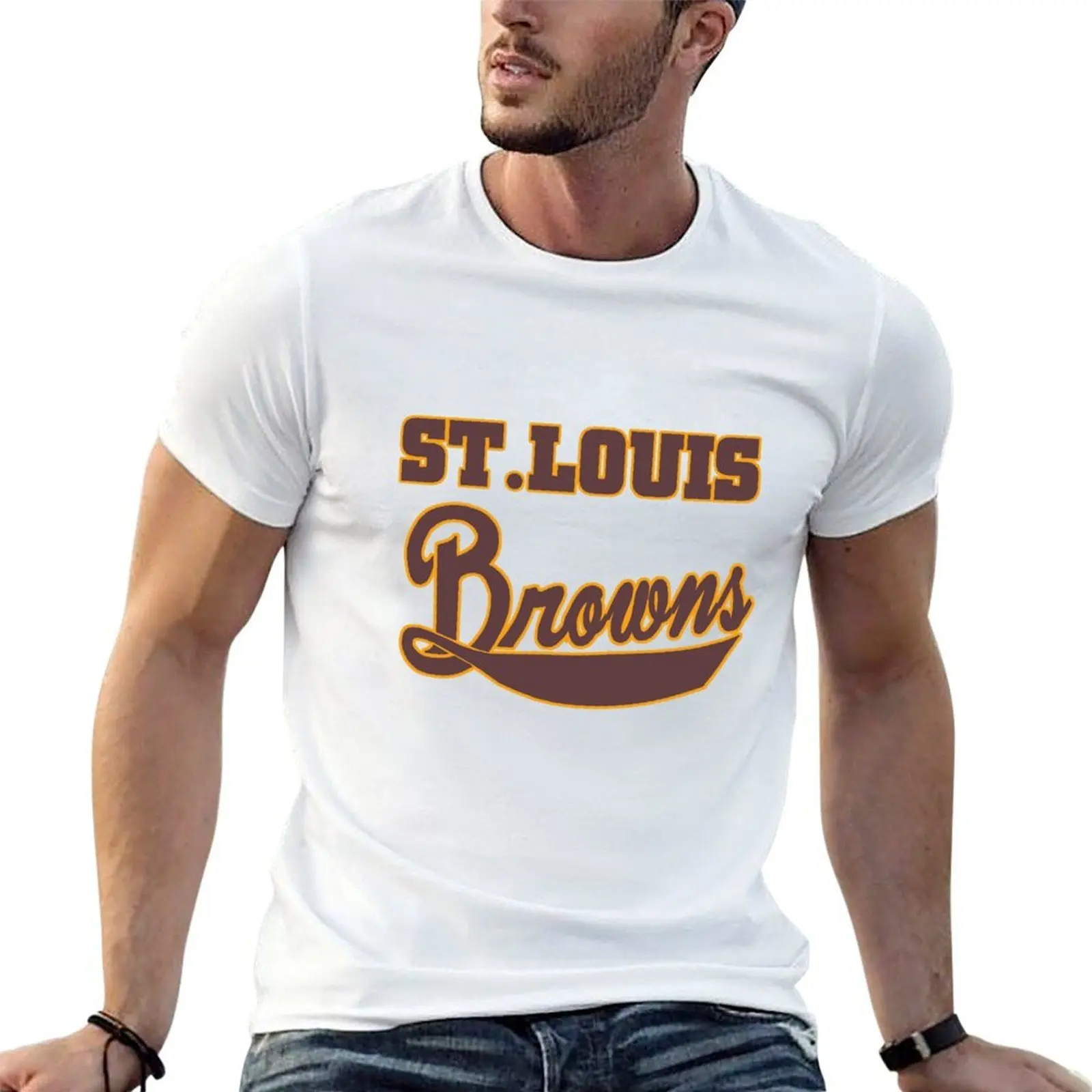 

70s St, Louis Browns Clasic Baseball Throwback T-Shirt t shirts for man cotton soft man t shirt summer T-Shirt