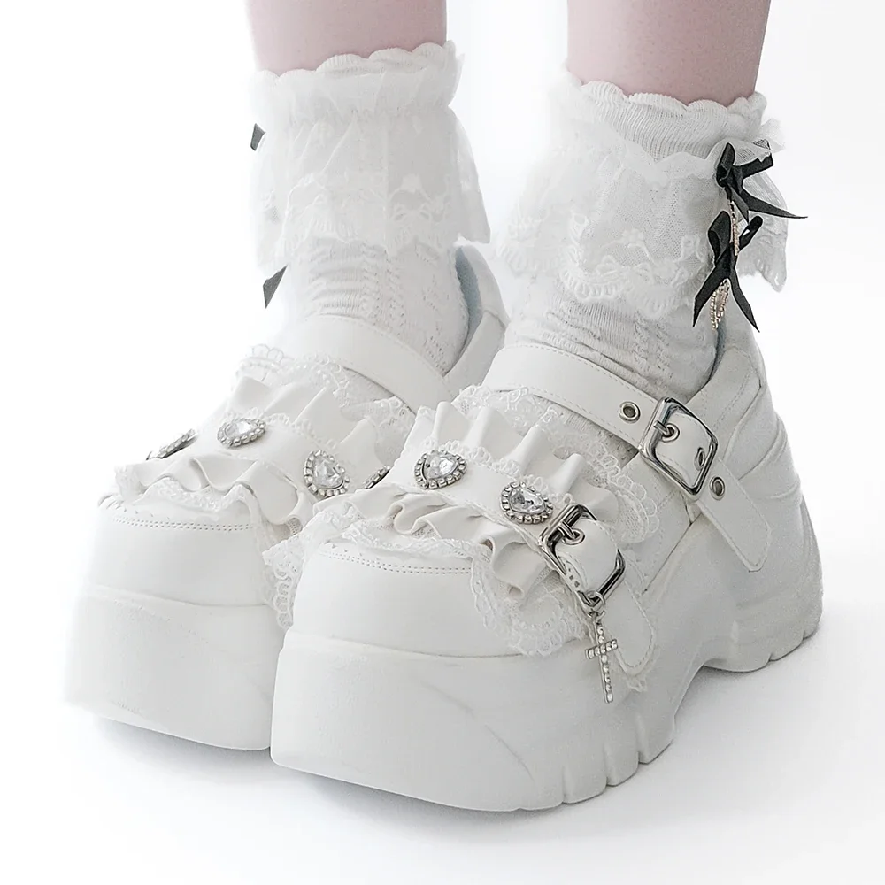 Original One Belt Sponge Cake Thick Soled Shoes Sweet Cool Subculture Sponge Cake Shoes Spring Lolita Girls Single Shoes
