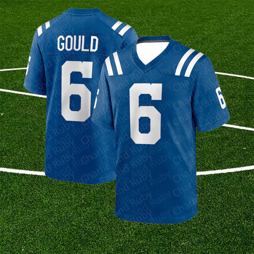 Jersey No.6/14/87 Anthony Gould Alec Pierce Reggie Wayne Indianapolis Colts Jersey Blue Trend Fashion Clothing Short-Sleeve Tops