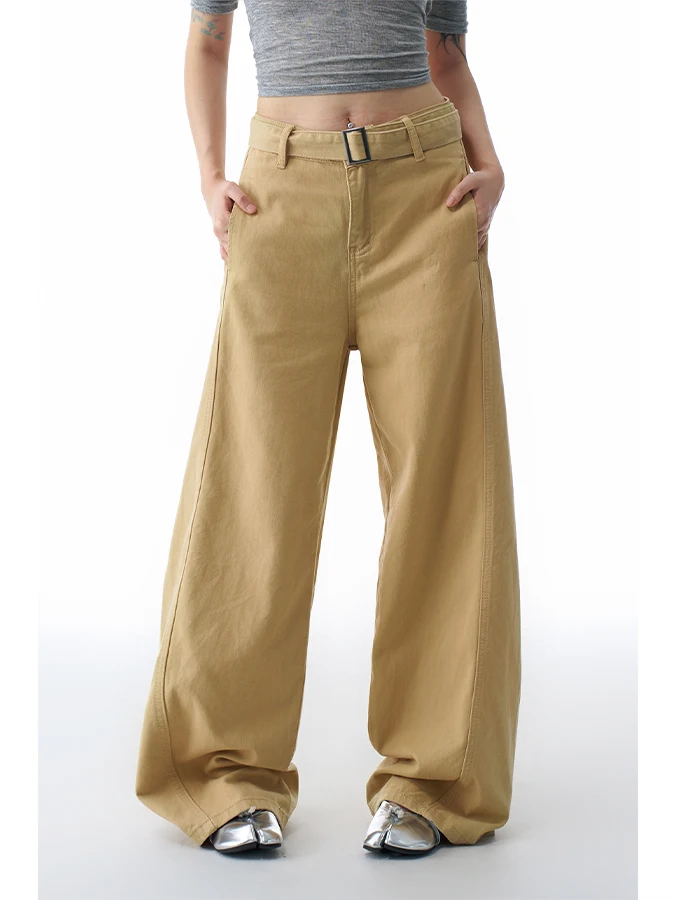 ZHISILAO Nieuwe Baggy Jeans Vrouwen Vintage Kaki Hoge Taille Wijde Pijpen Rechte Jeans Vrouwen Herfst 2025