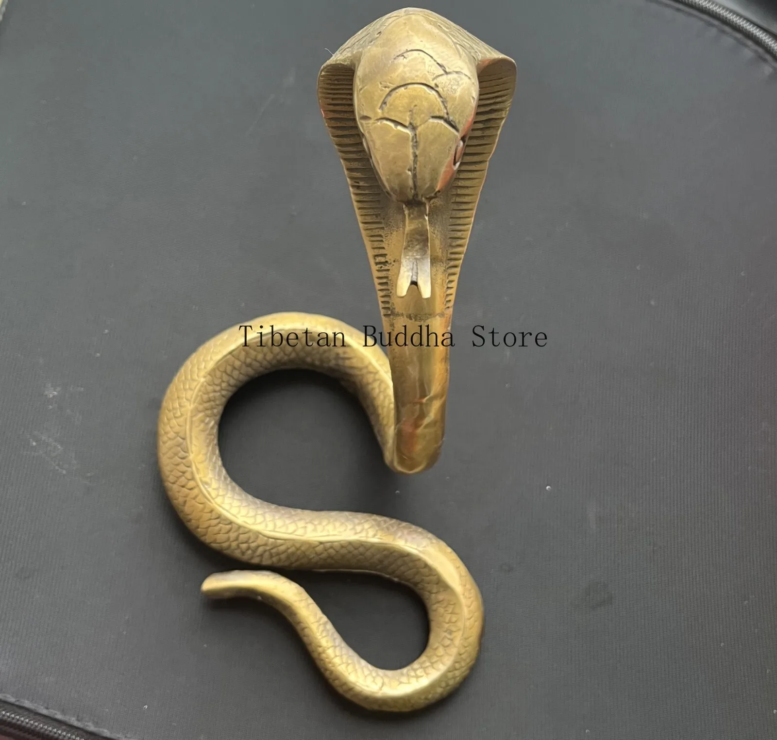 Brass Snake Figurine Feng Shui Statue Office Home Table Decor