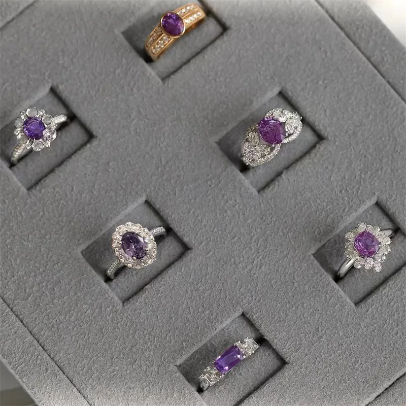Inspiration Exquisite Purple Gemstone rings for women Elegant silver 925 Retro Series Ring Stacked Wedding Engagement Jewelry