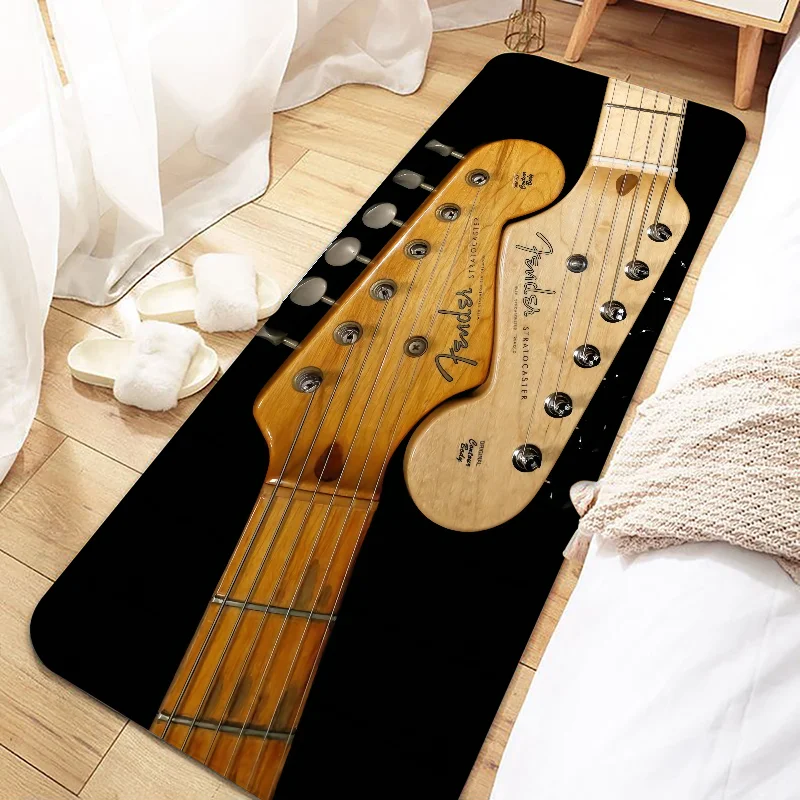 Luxury Fender guitar Door Mat Entrance Non-slip Doormat Washable Kitchen Carpet Living Room Hallway Rugs Bathroom Bath Door Mats