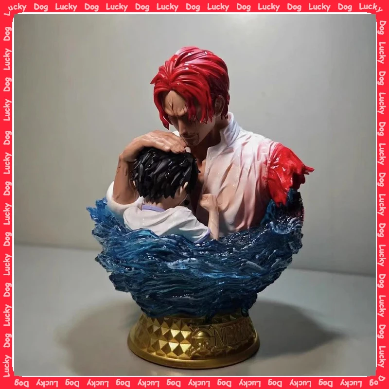 

13cm One Piece Shanks Put Straw Hat On Luffy Head Anime Bust Figure Model Statue PVC GK Collection Desktop Decoration Toys Gifts