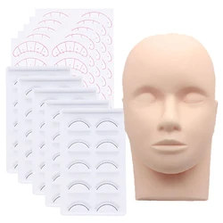 CNK Mannequin Head for Eyelash Extension With Practice Eyelashes Silicone Mannequin Head Eye Pads Lash Extension Supplies Kits