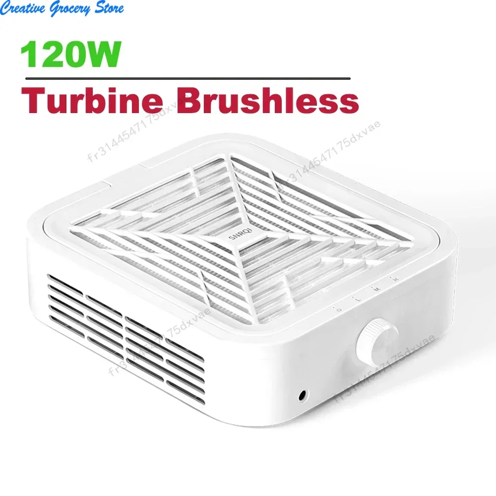 

Турбинный бесщеточный пылесос для ногтей с сильным всасыванием, 120 Вт, пылесос для маникюра со съемным фильтром, регулируемая скорость