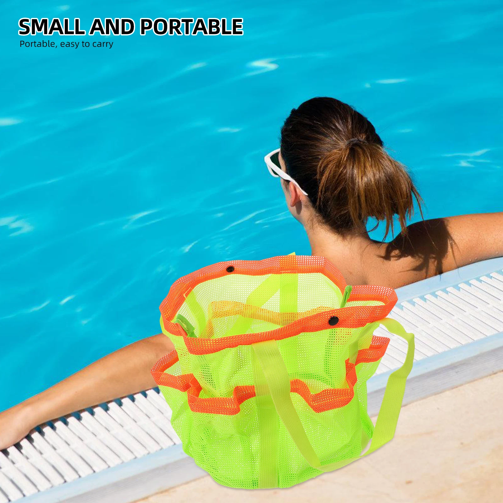 

Large Mesh Tote With Zipper Storage Lightweight Portable Women Swimming Pool Outdoor Travel Use Beach Bag For Storage Waterproof