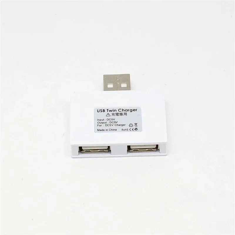 1PC Practical Portable Computer Phone ABS Mini Adapter 2 Port USB Hub Splitter Charger Extender for Phone Tablet Computer