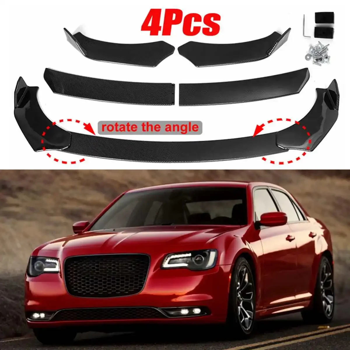 

4PCS Car Front Bumper Lip Diffuser Chin Body Kits Spoiler Splitter For AUDI A3 A4 A5 A6 A7 A7 A8 Q3 Q5 Q7 RS5 RS6 RS7 S3 S4 TT