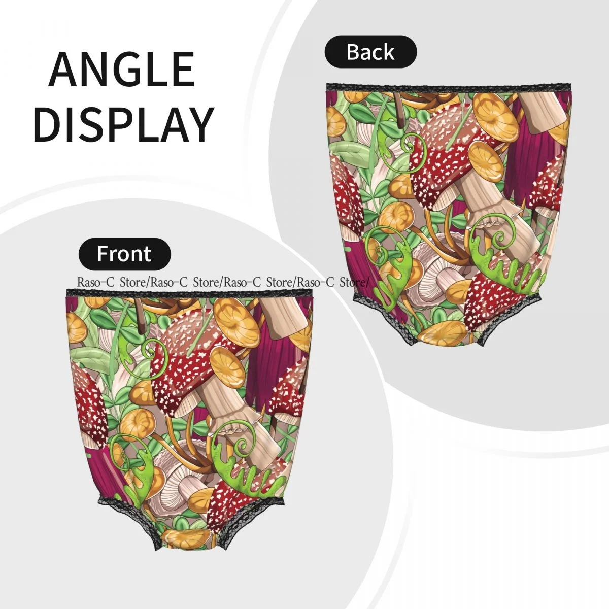 Funny Granny Underwear Mushrooms And Leaves Bright Gag Gift Granny Panties