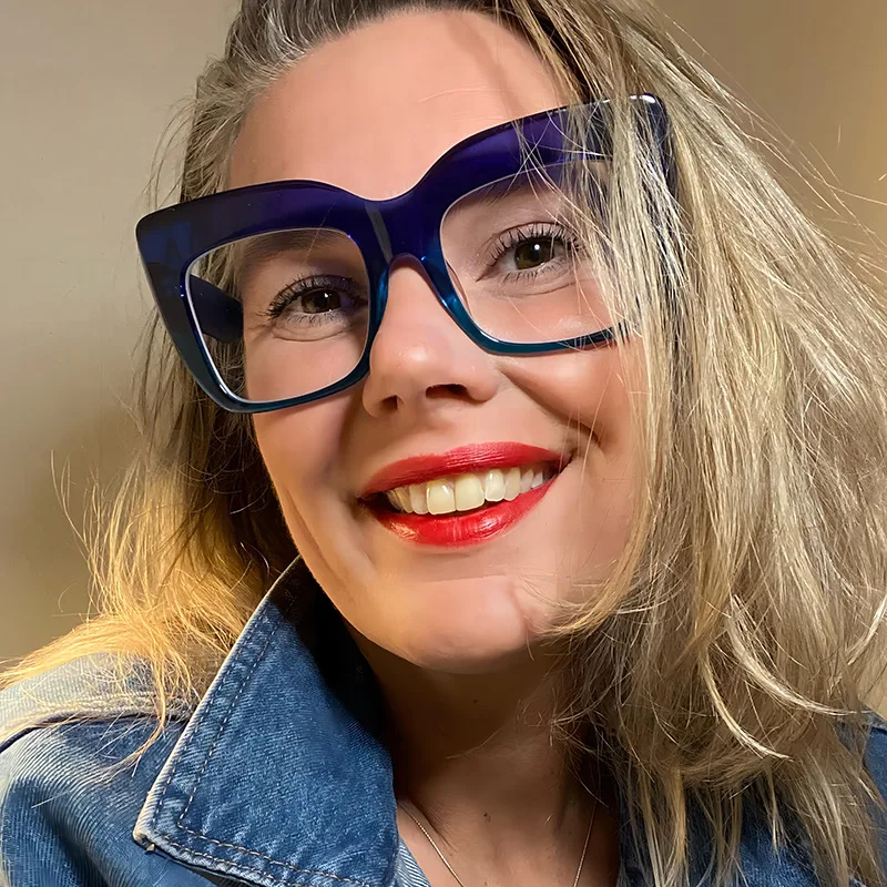 Fashion Oversized Cat Eye Anti Blue Light Reading Glasses Women Men Finished Presbyopia Eyeglasses Customized Prescription Glass