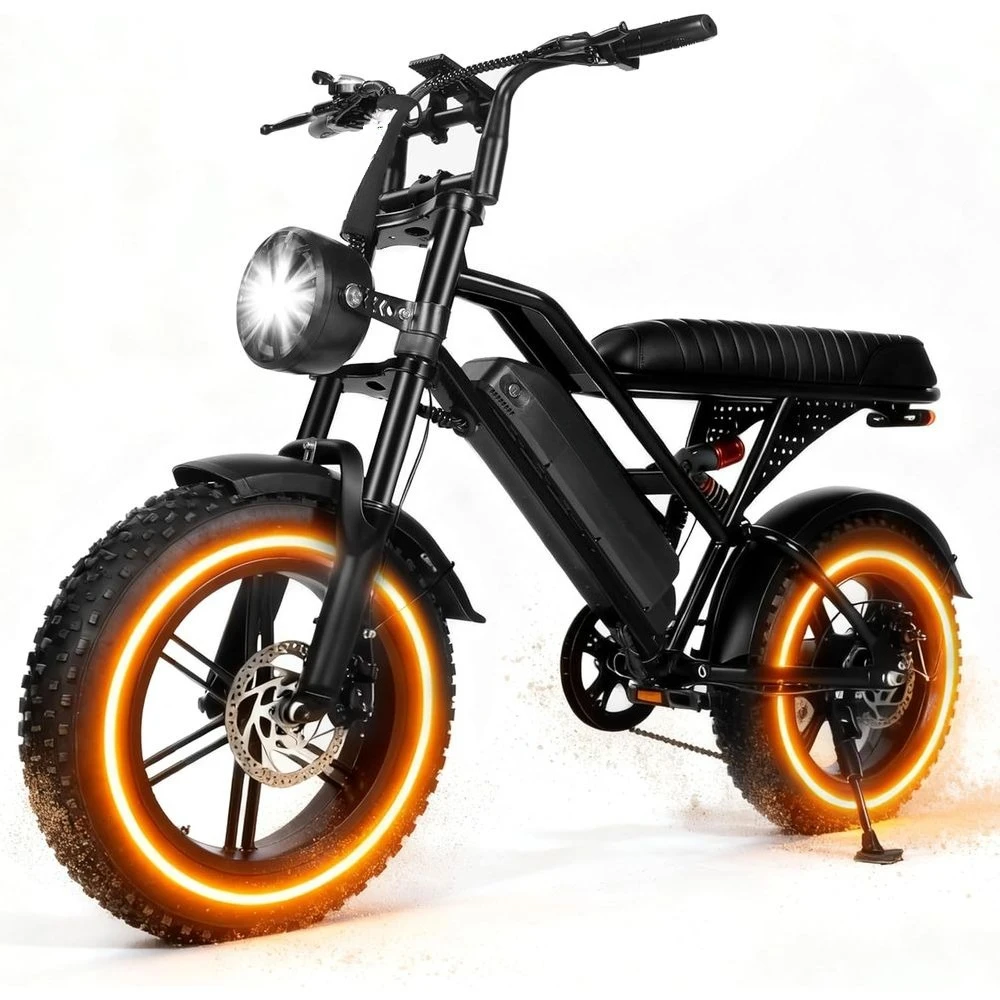 V100/V200 1500W Peak Electric Bike for Adults, 28MPH 48V13&20.8 Ah Removable Battery, 16/20
