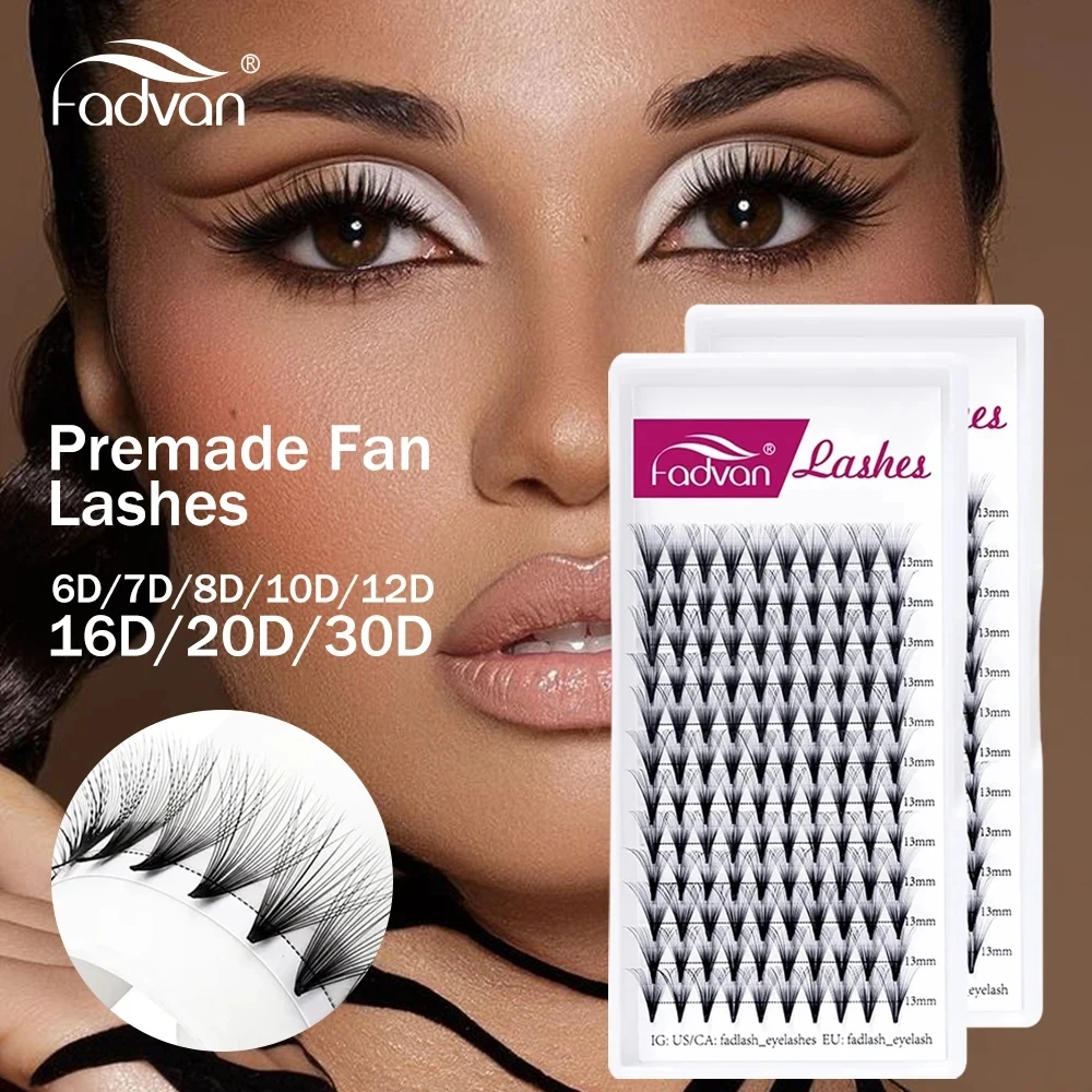 FADVAN Premade Fan 3D/5D/6D/8D/10D/12D/16D/20D/30D Eyelash Extensions Natural Soft Russian Volume Lashes Individual Lash Extensi