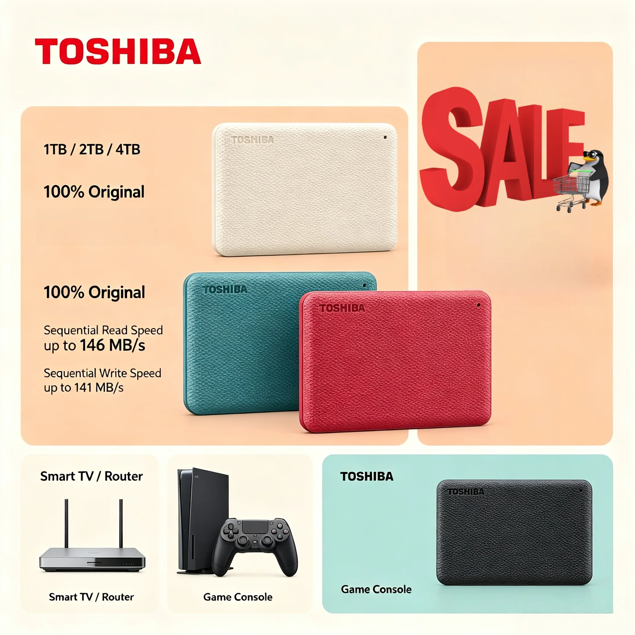 Toshiba Canvio V10 4TB 2TB 1TB USB 30 25 Inch External HDD Portable Hard Drive for Computer Laptop Storage Max System Use