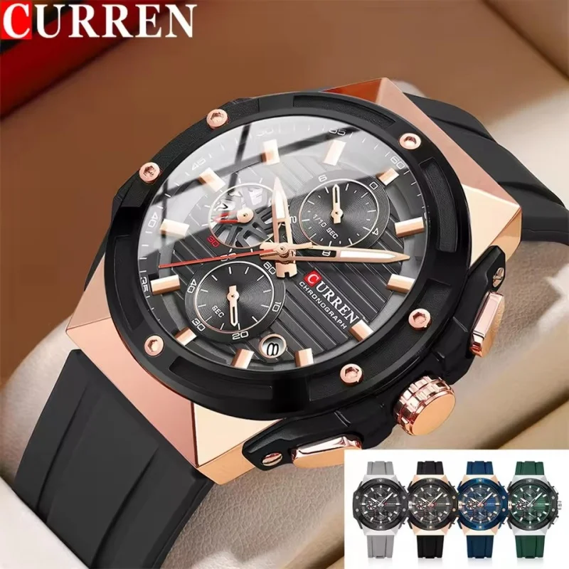 CURREN 8462 العلامة التجارية الأعلى الطلب الكبير توقيت كوارتز ساعة رياضية رجالية عسكرية ساعة يد رجالي ساعة فاخرة relógios masculino