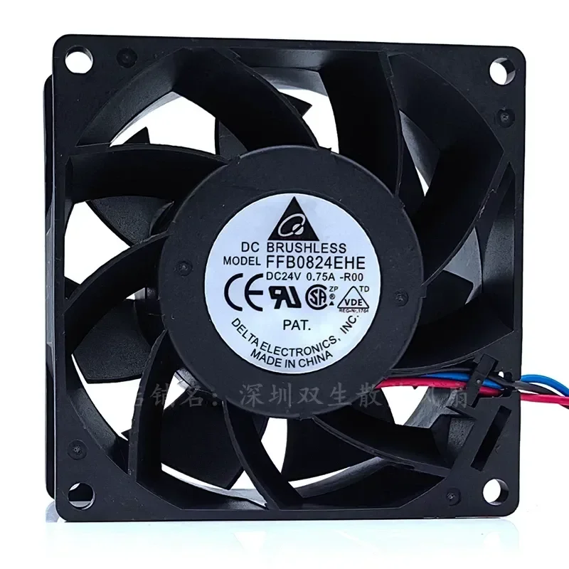 Original Delta FFB0824EHE Cooling Fan for 8038 Model 24V 0.75A 8cm Double Ball Bearing Inverter Fan
