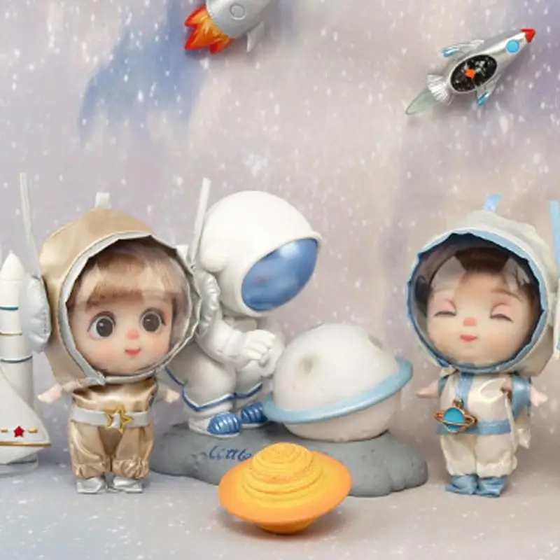 Anime Girl Doll Cute Space Theme Cartoon Character Statue Cartoon Jointed Movable Space Dolls Home Room Decor For Living Room