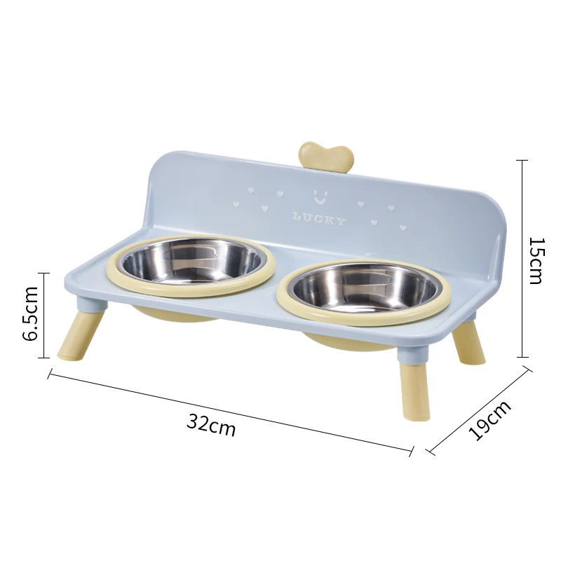 2027 1PC Macaron Series Heightened Pet Bowl with Neck Protection And Splash-Proof Barrier High Aesthetic Value Cat Bowl