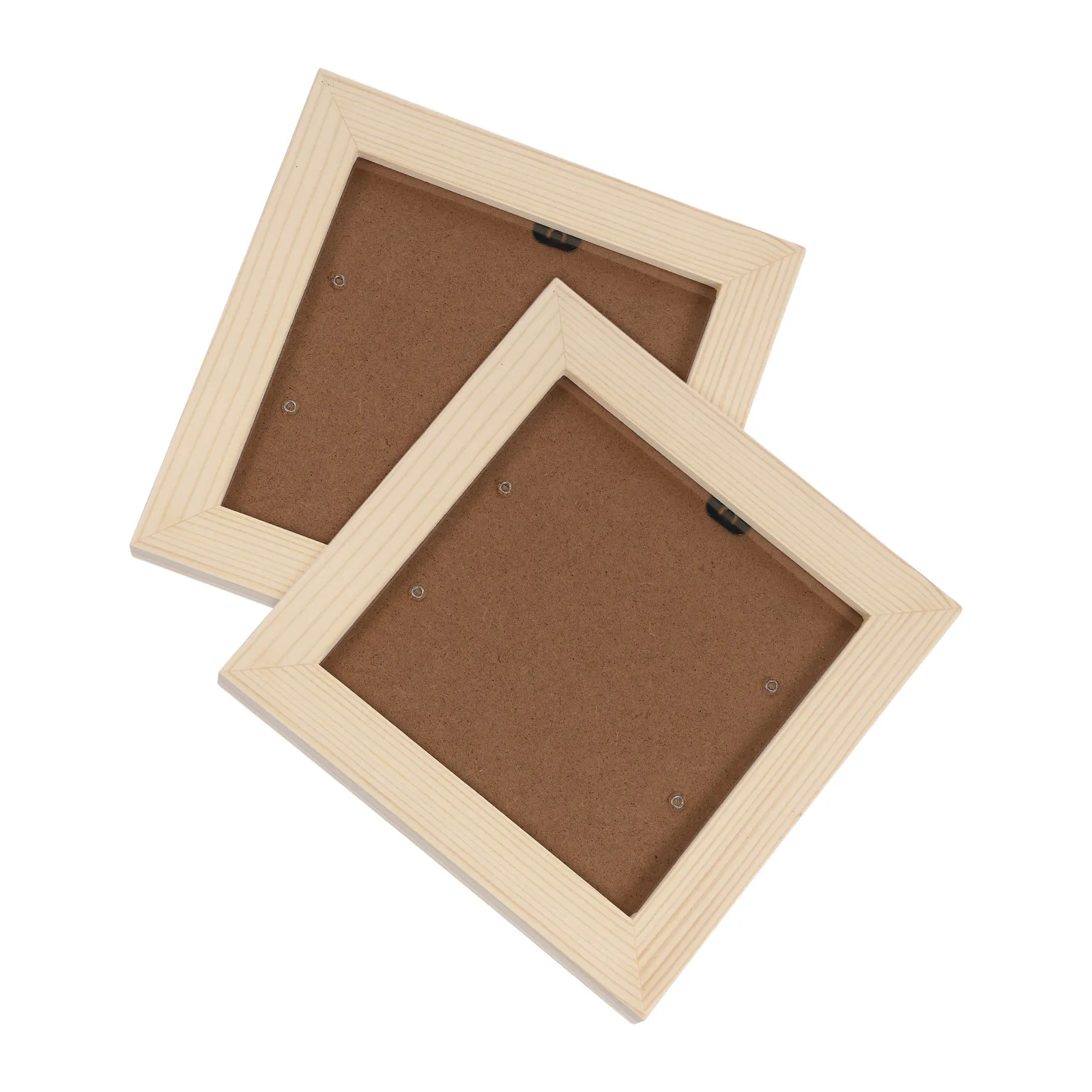 2Pcs Square Wood Picture Frame 5x5 Inch Minimalist Rustic Family Photo Wedding Birthday Wall Display Art Painting Cd Dvd