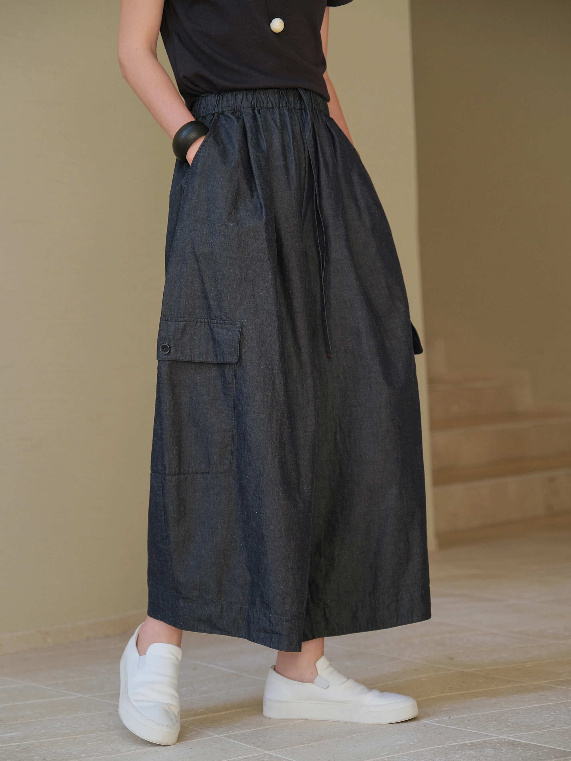 

Новые весенне-летние брюки из высококачественного цветного тканого шелка и льна Ханьхань, широкие, укороченные (7/8), с эластичным поясом, в рабочем стиле, повседневные, T...