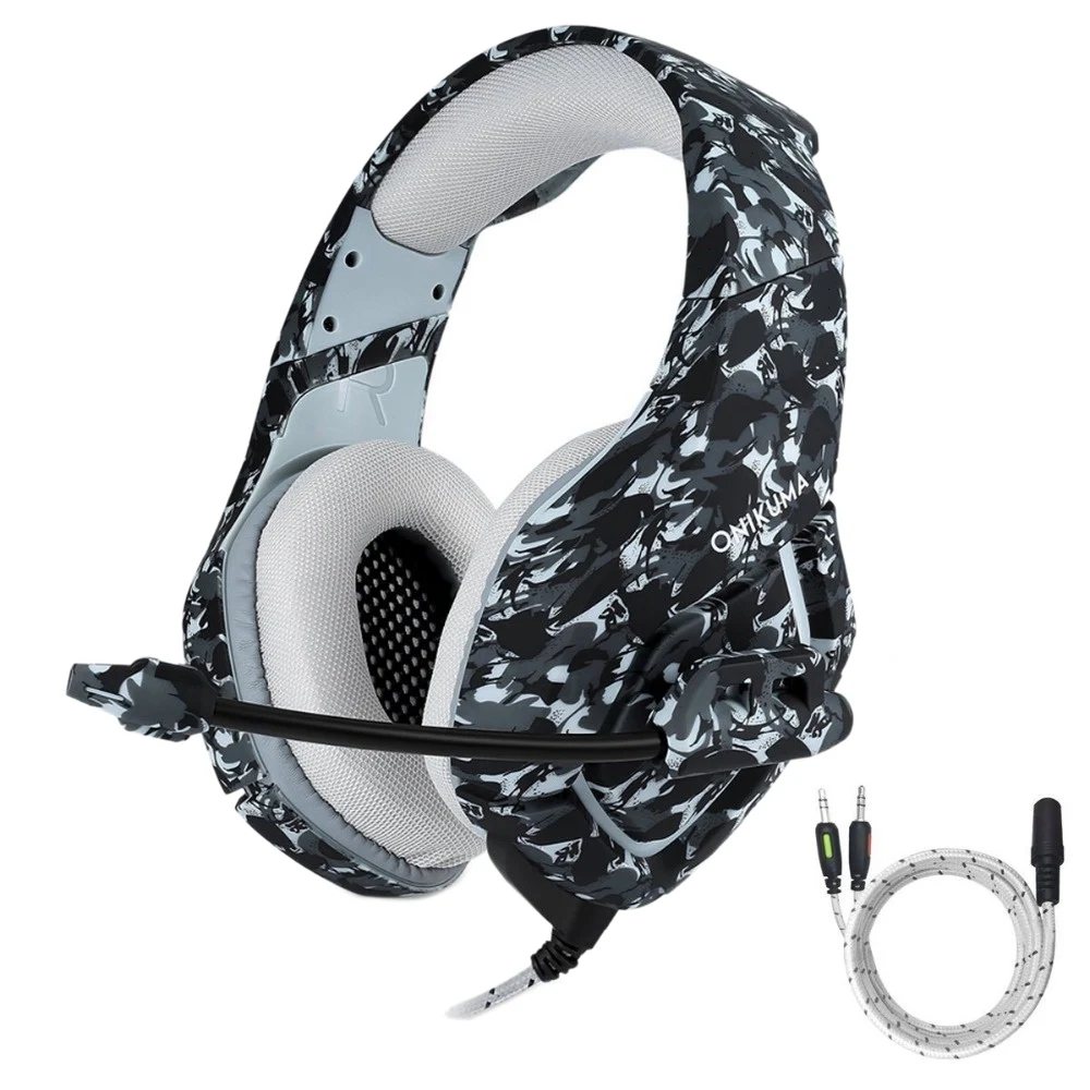 ONIKUMA-Casque de Jeu Filaire avec Microphone, pour PS4, Xbox One, PC