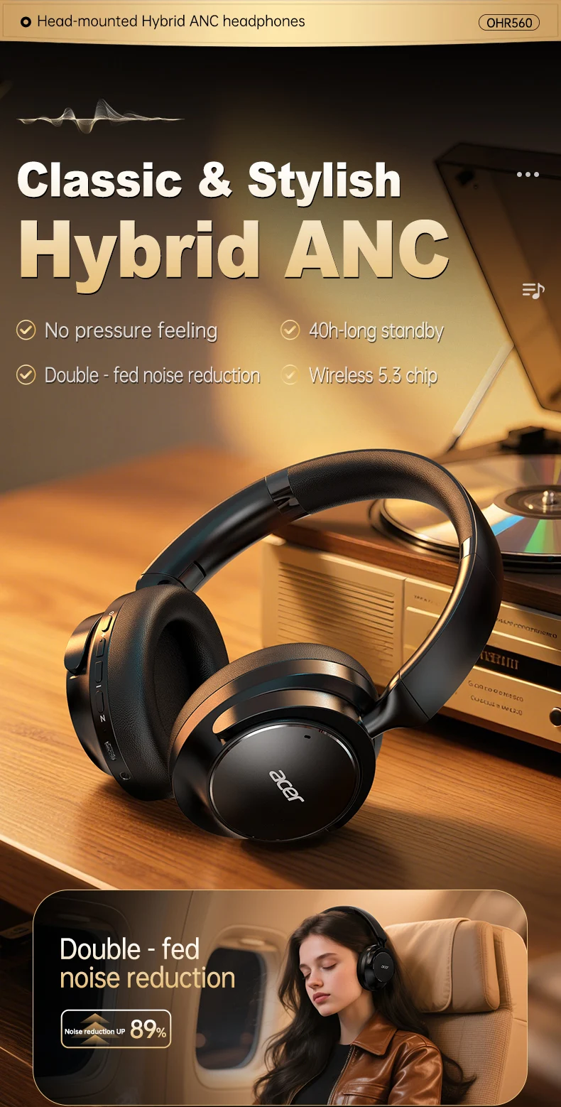 Cuffie PowerLocus P1 Bluetooth E Cablate Over-ear - Leggere E Pieghevoli, Ideali Per Viaggi E Sport - Foto 2