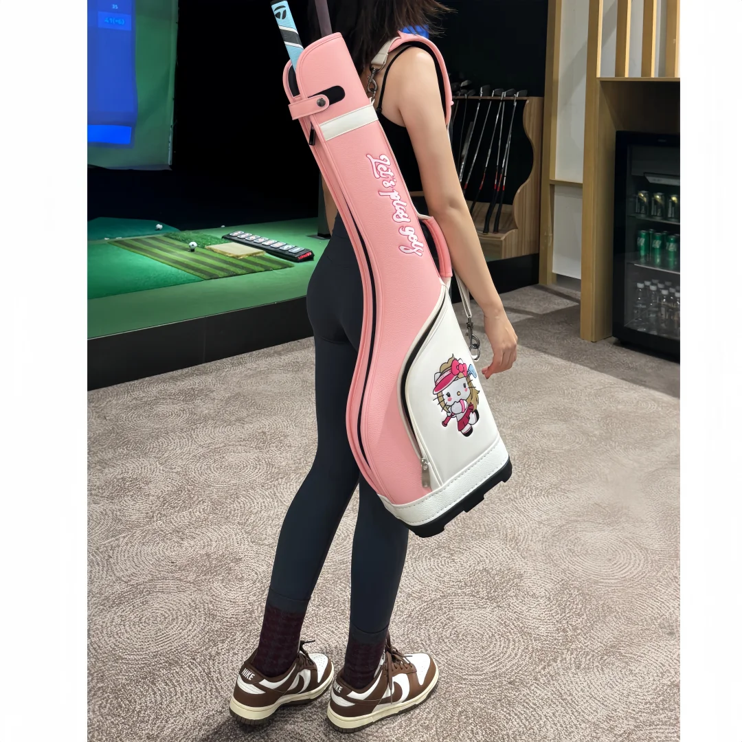 New Golf Bag Waterproof Gun Bag Fashionable Lightweight Ball Bag Men's and Women's Practice Small Ball Rod Bag Pink