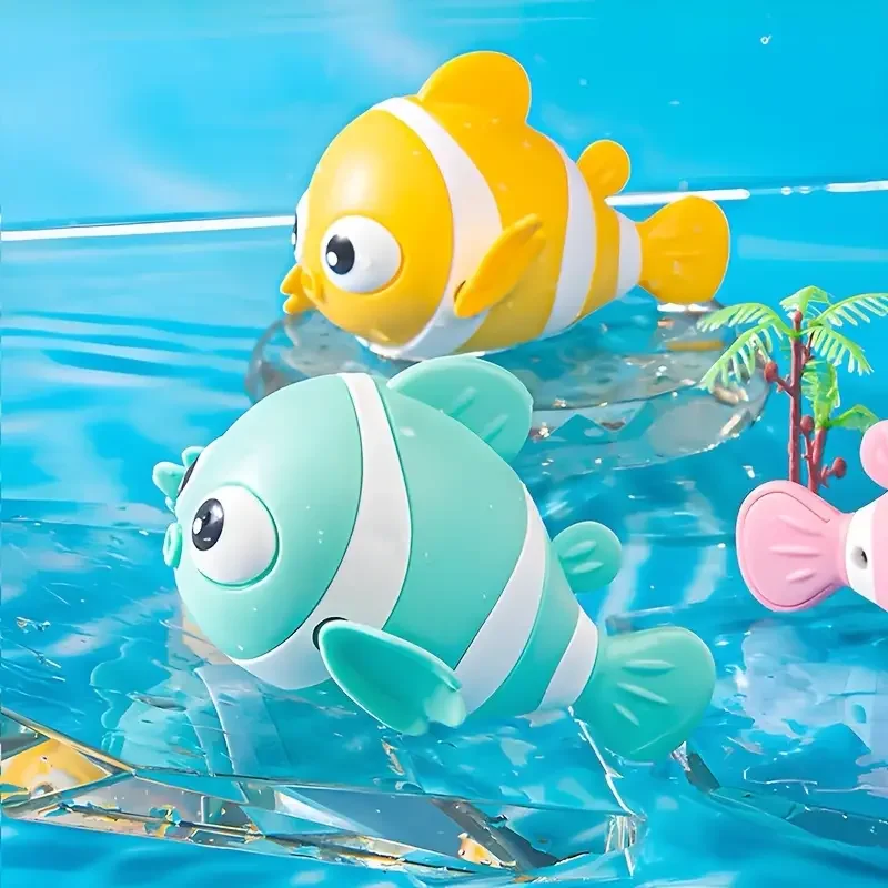 Popular Baby Bath Toy Clown Fish For Summer, With Chain For Indoor And Outdoor Use. Perfect Birthday Or New Year\'s Gift.