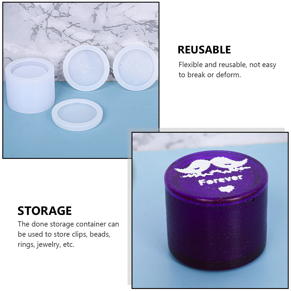 

Ring Box Mold Silicone Reusable White Jewelry Storage Container DIY Epoxy Casting Molds For Rings Beads Accessories Couples