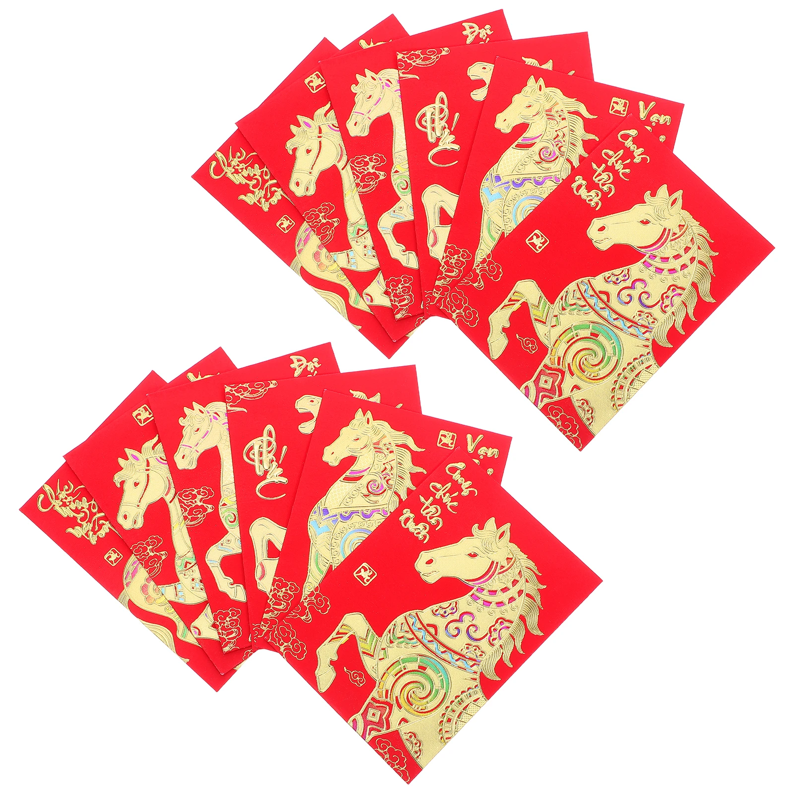 

120 Pcs Vietnamese Red Envelopes for The Year of Horse Lunar Festival Packets New Year's Bag
