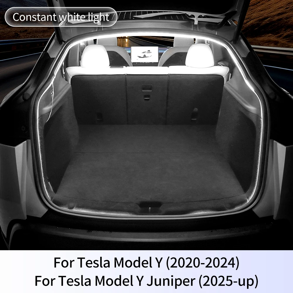 For Tesla Model Y YL Juniper 2027 2026 2025 2024 2023-2020 Dynamic Flowing Rear Trunk Light Magnetic Induction Switch LED Strip