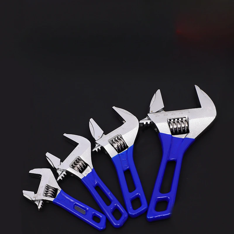 

Adjustable Wrench Large Opening Short Handle Mini Monkey Spanner Laser Scale Rubber Wrapped Key Plumbing Pipeline Bathroom Tools