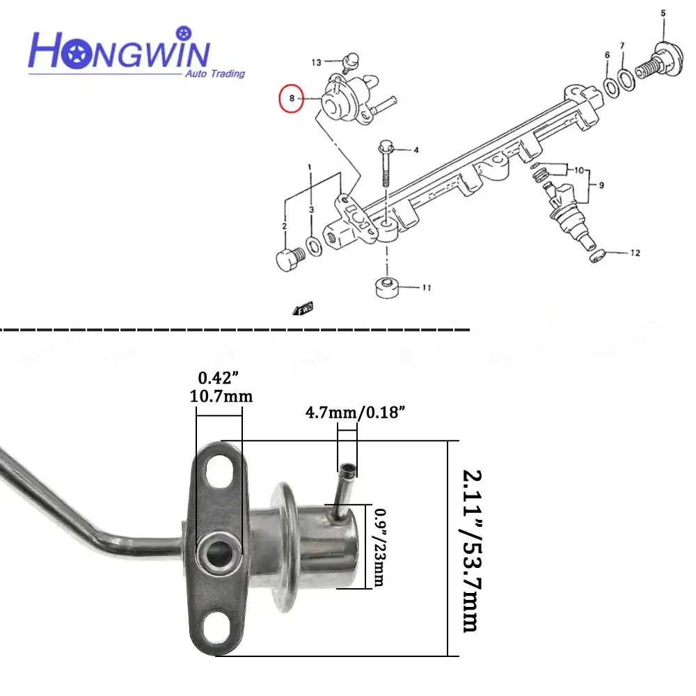 15160-58B00 64072 15160-58800 Fuel Pressure Regulator For Suzuki Sidekick X-90 Swift Geo Chevrolet Tracker 1.3 1.6 1992-1998