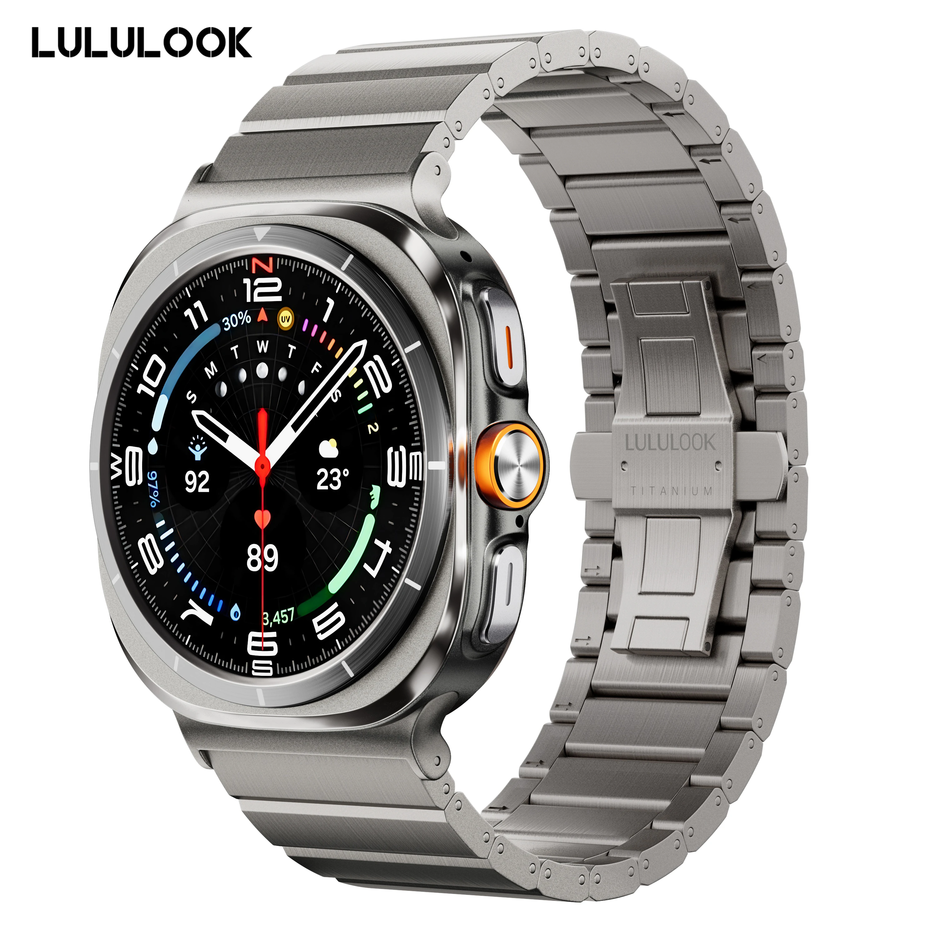 LULULOOK Titanium Band for Samsung Galaxy Watch Ultra 2 47mm,DLC Coating 24 Width Replaecment Watch Band for Galaxy Watch Ultra