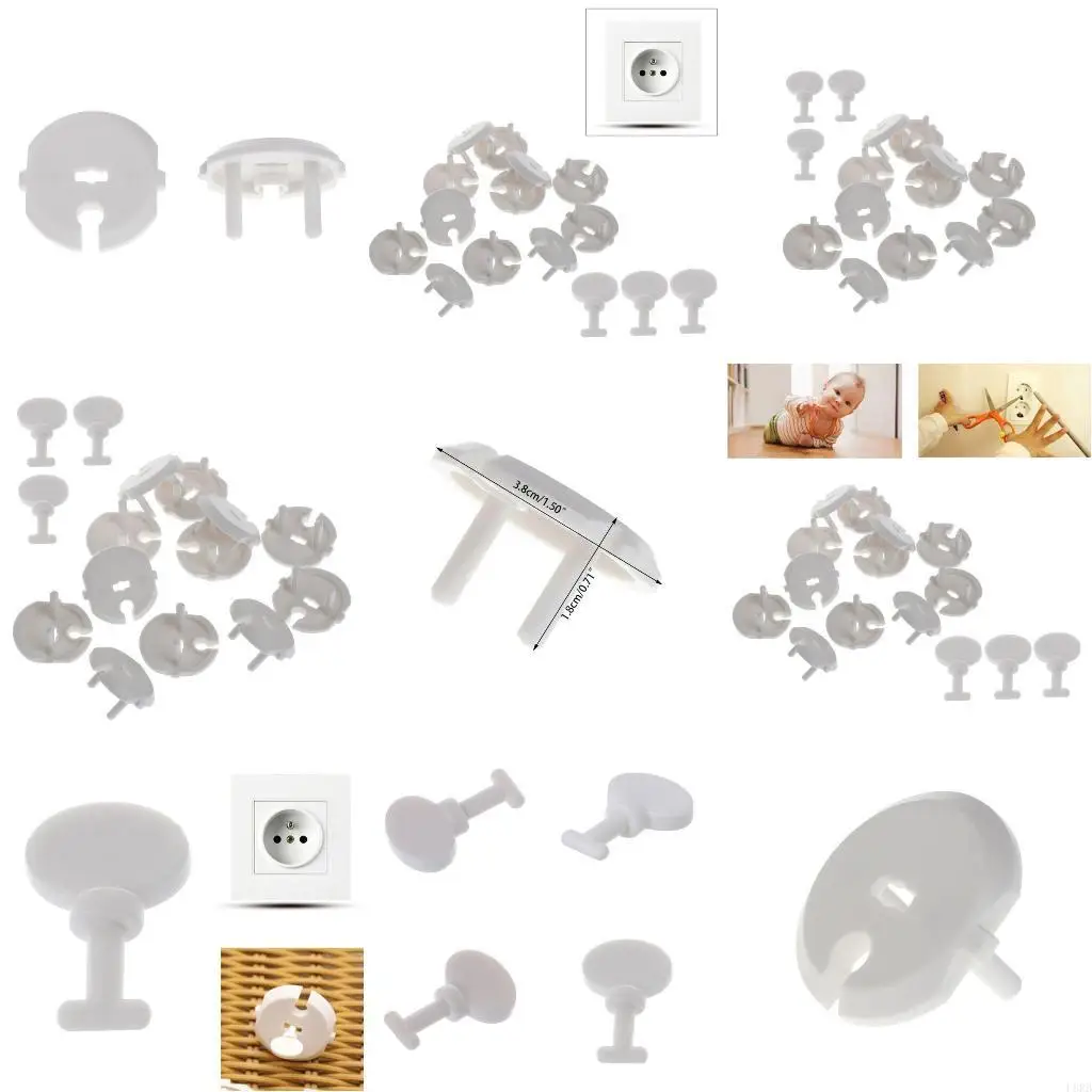 12X مقبس سلامة الطفل يغطي + 3 لحماية منفذ كهربائي مفتاح طفل برهان الأبيض الطفل برهان فيشة خارجية يغطي L8RB #1