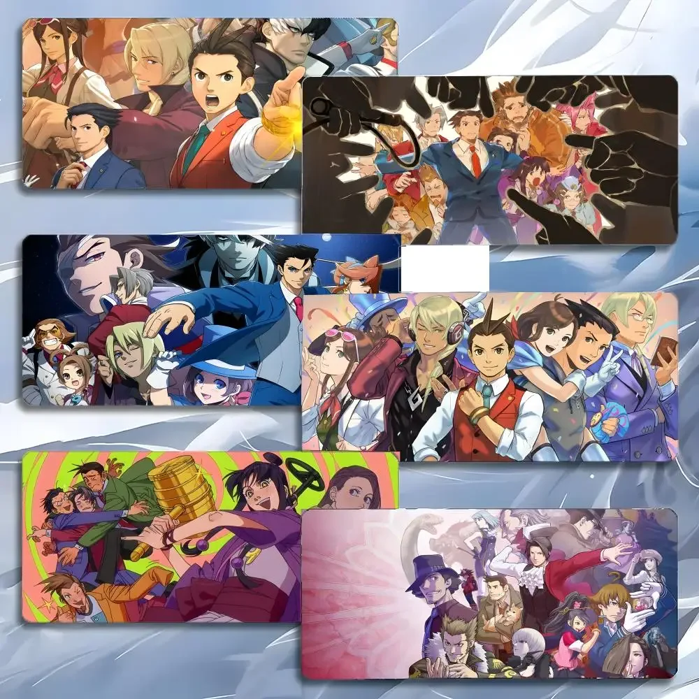 Tapis de souris A-Ace Attorney pour jeux vidéo, grand tapis de souris épais LockEdge pour PC, tapis de bureau