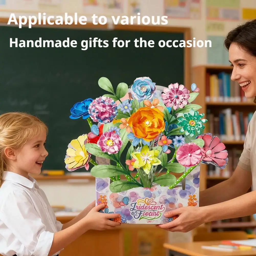 Magic Flower Art Kit For Girls – DIY Blooming Flower Craft Kit With Color Drop Science Experiment | Creative Art & Toy S4M9