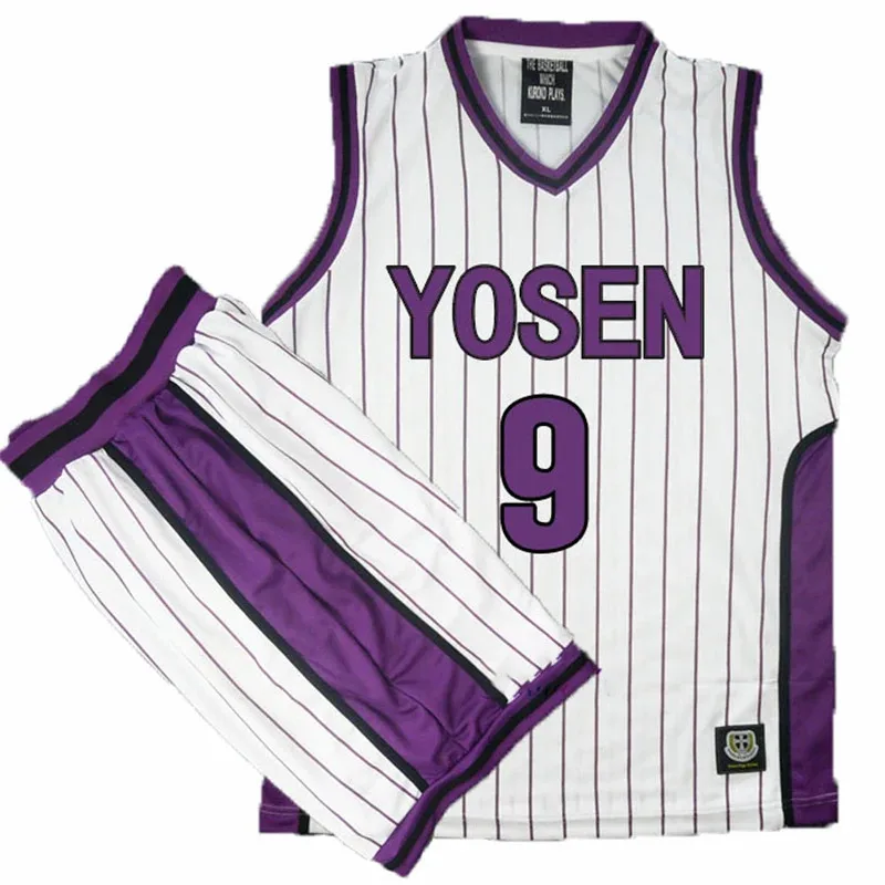 Anime Yosen Basket uniforme escolar Cosplay Murasakibara Atsushi Jersey 9 12 ropa deportiva hombres camiseta pantalones cortos conjunto de disfraz