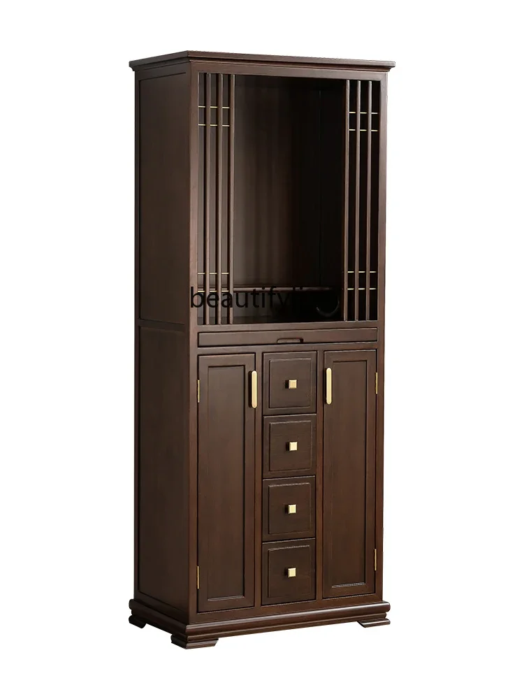 

Black walnut casket new Chinese vertical cabinet household God of Wealth cabinet solid wood vertical cabinet