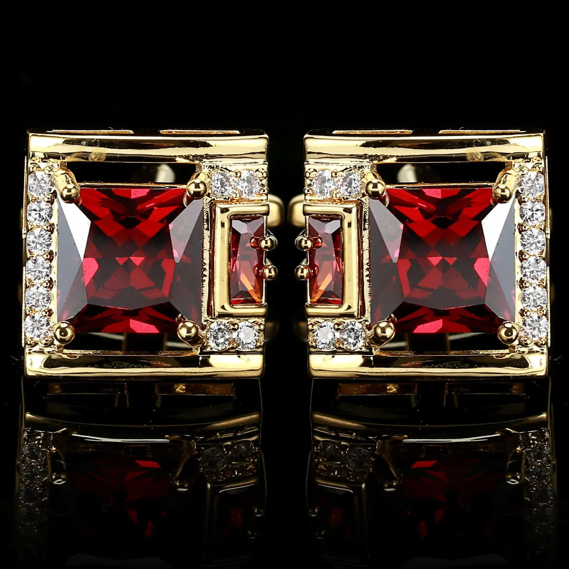 Boutons de manchette en Zircon et strass pour hommes, boutons de manchette de luxe haut de gamme pour chemises de costume français, Banquet d'affaires, accessoires de mariage, cadeaux