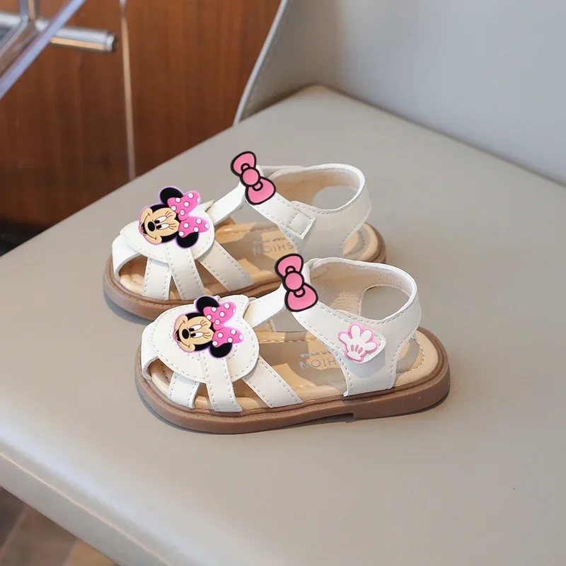 

Mickey Mouse Girls Sandals Disney Summer slippers Children's Soft Sole Toddler Shoes New Cute Baby Princess Beach Shoes