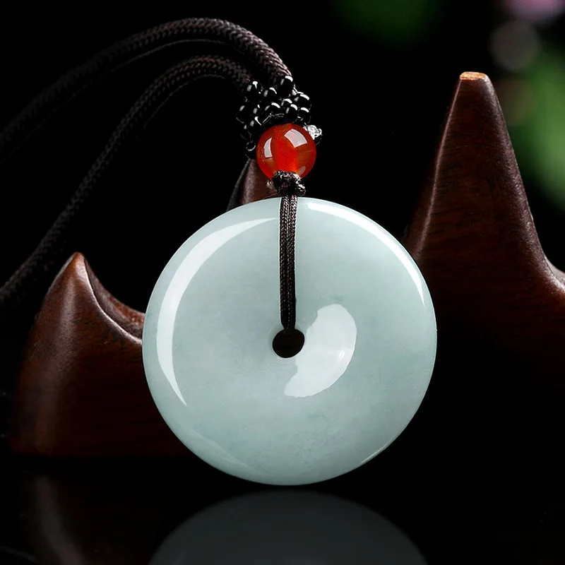 

Изысканные ювелирные изделия из натурального нефрита A + жадеита, подвеска с пряжкой, подвеска из ледяного клейкого нефрита для мужчин и женщин