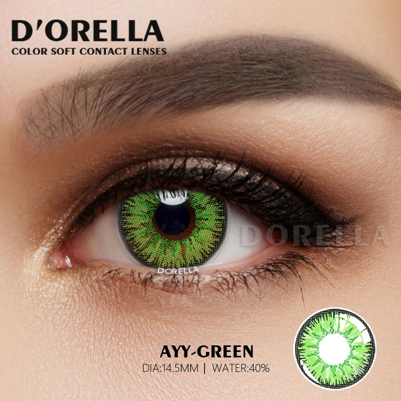 D\'ORELLA 1Pair(2pcs) Coloured Contact Lenses for Eyes Yearly Red Colored Lenses Green Blue Cosmetics Pupils Colored Contact Lens