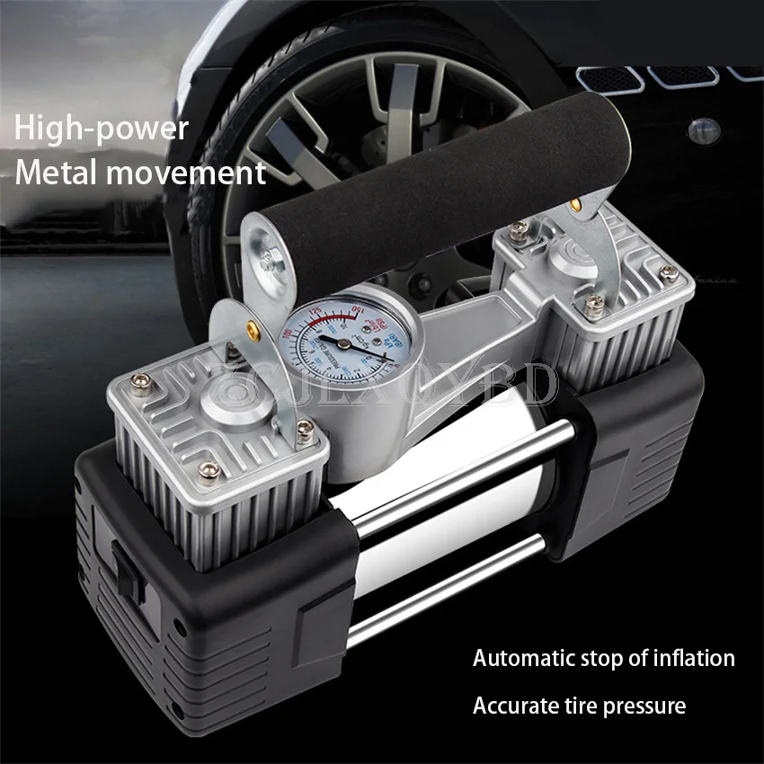 85L/min 180W Air Compressor Double-cylinder Vehicle-mounted Air Pump Portable Vehicle Tire Inflation Tool