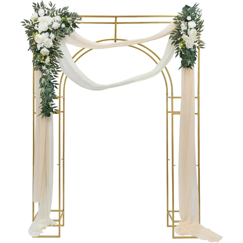 Wedding Arch Backdrop Stand, Wedding Arches for Ceremony Square Metal Balloon Arch Stand Garden Arbor Frame for Wedding Birthday