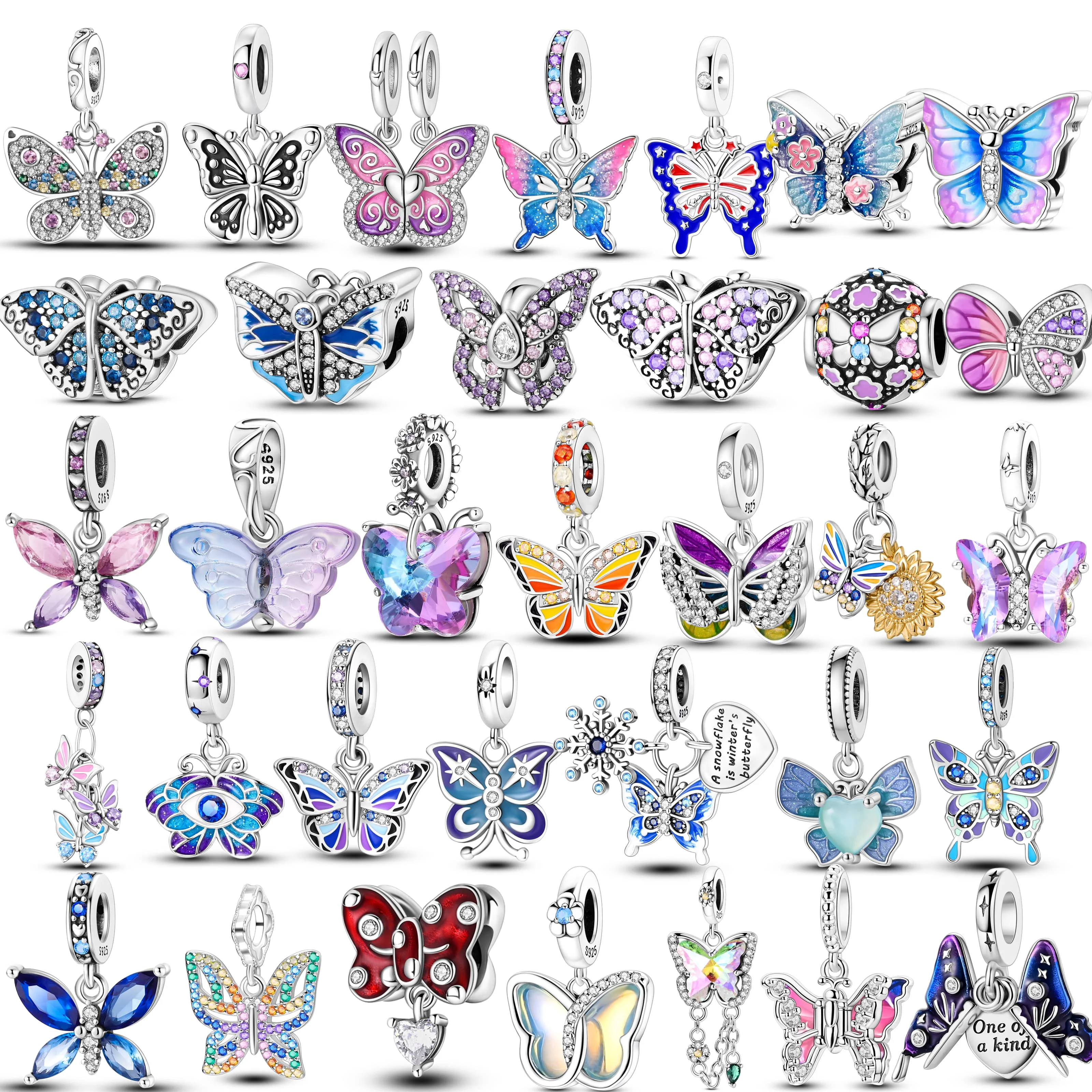 

Подвески из стерлингового серебра 925 пробы, красивые элегантные подвески в виде бабочки, бусины, подвески, ювелирные изделия, подходят для оригинального браслета 925, подарок своими руками для женщин