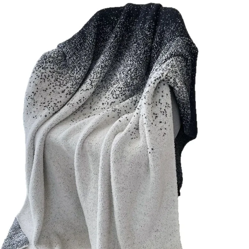 

Gradient Knit Throw BlanketHalfSide Starry Design for Sofa, Office & Nap Premium Air-Con Cozy Cover for Living Room/Bedroom