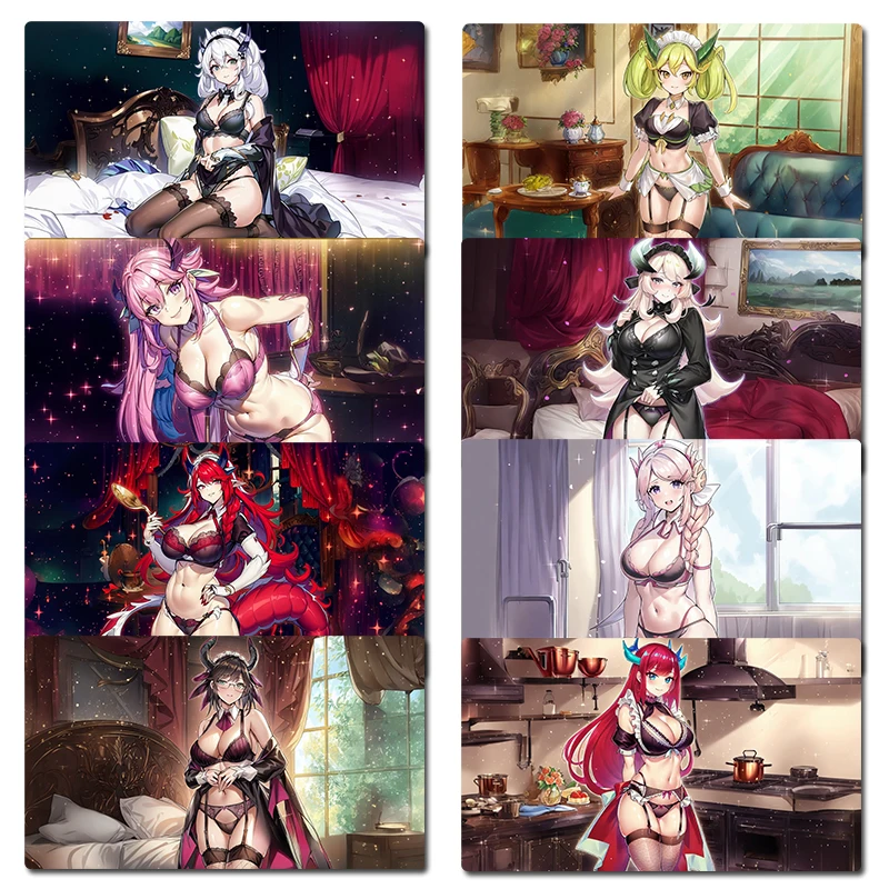 

YuGiOh настольный игровой коврик Dragonmaid TCG CCG коврик для коллекционных карточных игр коврик для мыши настольный игровой игровой коврик 60x35 см бесплатная сумка