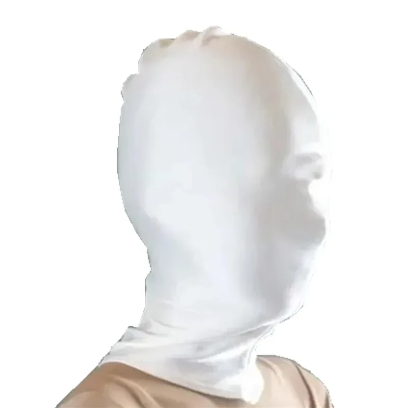 Disfraces clásicos de Halloween, medias con capucha de cabeza de Spandex blanco, traje Zentai fetiche Unisex, puede personalizar colores