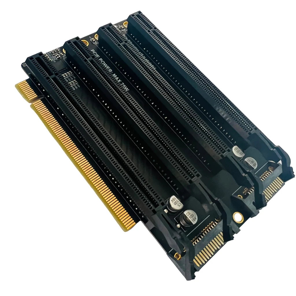 

XT-XINTE PCIe-Bifurcation x16 to x4x4x4x4 Expansion Card PCI-E Gen3 3.0 x16 1 to 4 port Split Adapter Card SATA Power Port PC